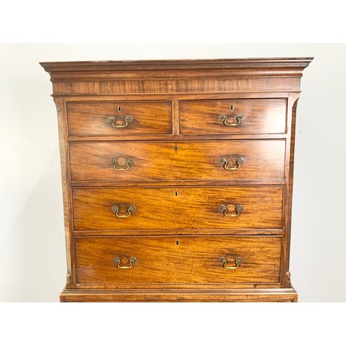 643 - MAHOGANY CHEST ON CHEST WITH 2 OVER 3 DRAWERS OVER 3 LONG DRAWERS