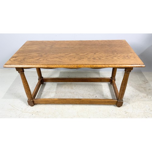 598 - 3 OCCASIONAL TABLES INCLUDING OAK RECTANGULAR TABLE , PIECRUST  OAK TABLE WITH BARLEY TWIST LEGS  ET... 