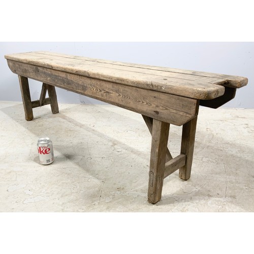 589 - VINTAGE SCHOOL / HALL BENCH 138cm  LONG