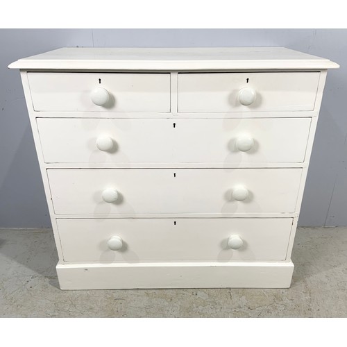 626 - PAINTED PINE CHEST OF TWO OVER THREE DRAWERS WIDTH 104cm