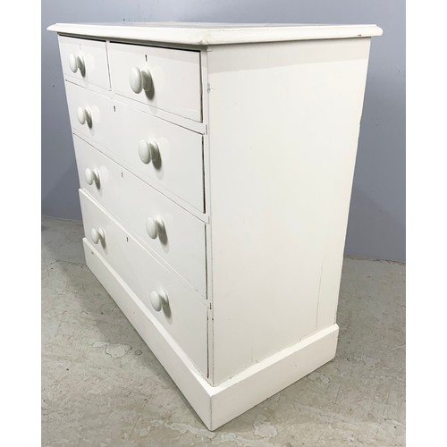 626 - PAINTED PINE CHEST OF TWO OVER THREE DRAWERS WIDTH 104cm