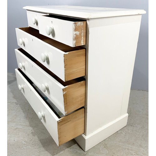 626 - PAINTED PINE CHEST OF TWO OVER THREE DRAWERS WIDTH 104cm