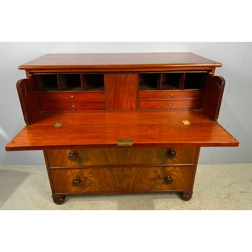 627 - MAHOGANY SECRETAIRE CHEST OF DRAWERS WIDTH 112cm