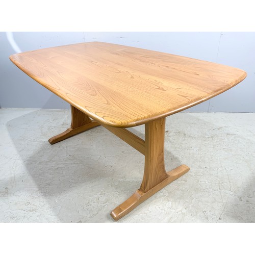 684 - ERCOL BLONDE REFECTORY STYLE DINING TABLE 152cm x 82cm