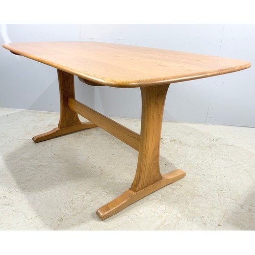 684 - ERCOL BLONDE REFECTORY STYLE DINING TABLE 152cm x 82cm