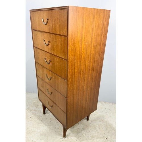 664 - LATE CENTURY  MEREDEW  CHEST OF 6 DRAWERS  127cm TALL