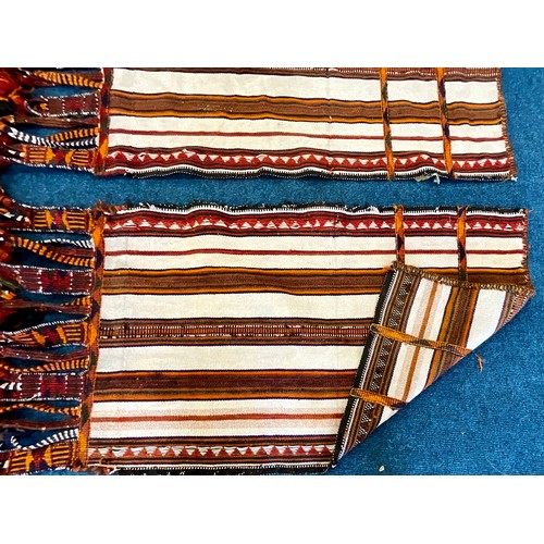 728 - 2 PERSIAN HAND WOVEN TASSELLED RUGS/ SADDLE BLANKETS FROM MASJID-I-SULEIMAN. Approx. 106 x 65cm each... 