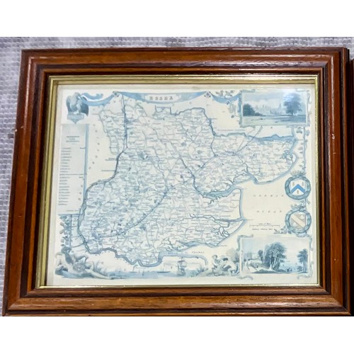 62 - SIX FRAMED COUNTY MAPS INC. LOCAL COUNTIES HEREFORDSHIRE, WORCESTERSHIRE AND GLOUCESTERSHIRE