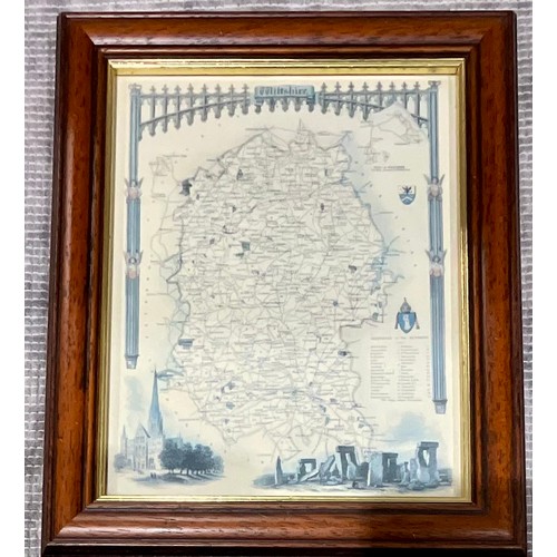 62 - SIX FRAMED COUNTY MAPS INC. LOCAL COUNTIES HEREFORDSHIRE, WORCESTERSHIRE AND GLOUCESTERSHIRE