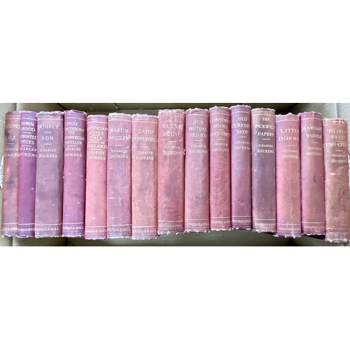 75 - FIFTEEN DICKENS NOVELS PUBLISHED BY CHAPMAN & HALL CIRCA 1890