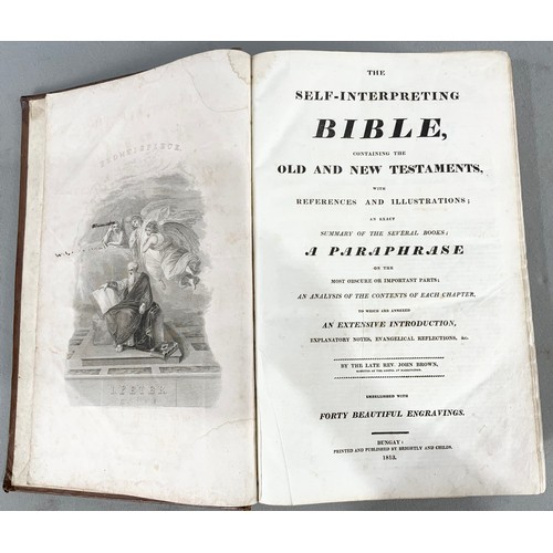 73 - LARGE LEATHER BOUND BIBLE DATED 1813,COMPANION FOR THE FESTIVALS AND FASTS OF THE CHURCH OF ENGLAND ... 