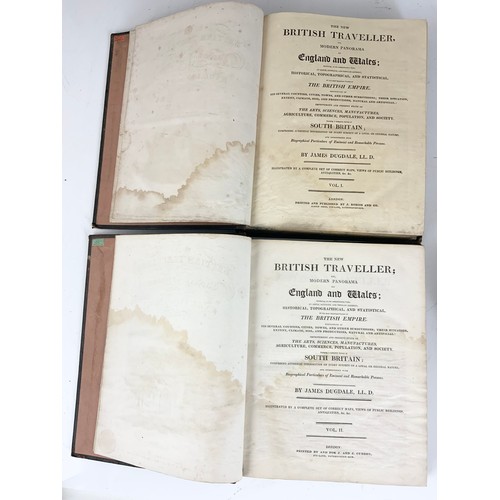 72 - 4 LEATHER BOUND VOLUMES OF  BRITISH TRAVELLER BY JAMES DUGDALE