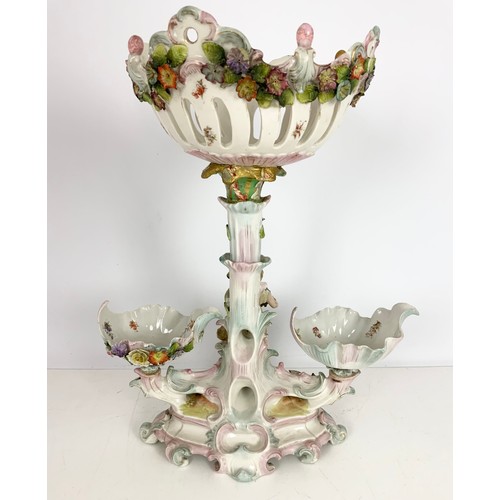 107 - TWO  CONTINENTAL PORCELAIN FIGURAL CENTRE PIECES A/F