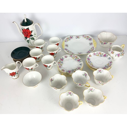 149 - ROYAL ALBERT TAHITI PART COFFEE SET AND A SHELLEY PART TEA SET