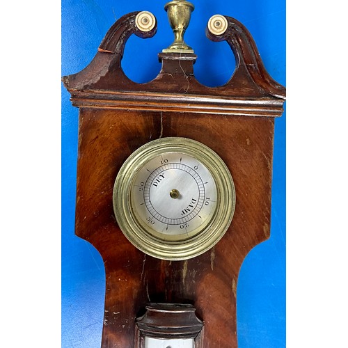 258 - GEORGE IV MAHOGANY WHEEL BAROMETER WITH A 25CM SILVERED REGISTER SIGNED R. ADIE, LIVERPOOL ABOVE A H... 