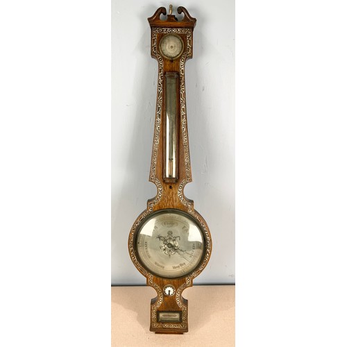 259 - MOTHER OF PEARL INLAID BANJO BAROMETER