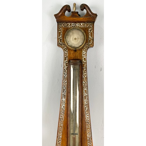 259 - MOTHER OF PEARL INLAID BANJO BAROMETER