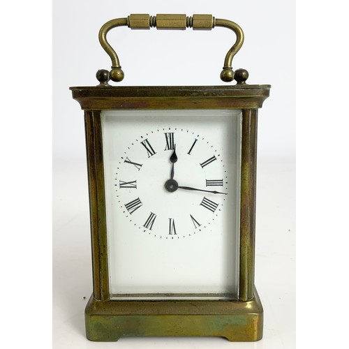 254 - FRENCH FOUR GLASS CARRIAGE CLOCK