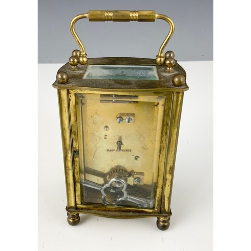 255 - FRENCH  BRASS CARRIAGE CLOCK