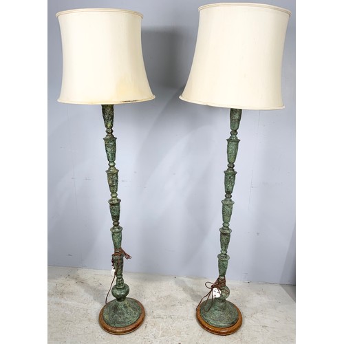 279 - PAIR OF CAST METAL STANDARD LAMPS