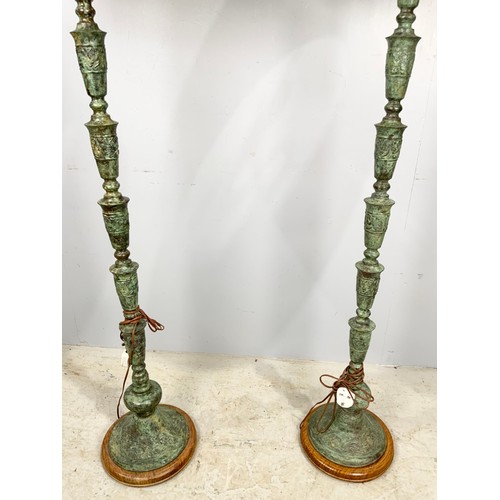 279 - PAIR OF CAST METAL STANDARD LAMPS