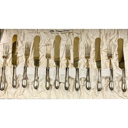 306 - ITALIAN SILVER PLATED DESSERT CUTLERY SETS C.1900