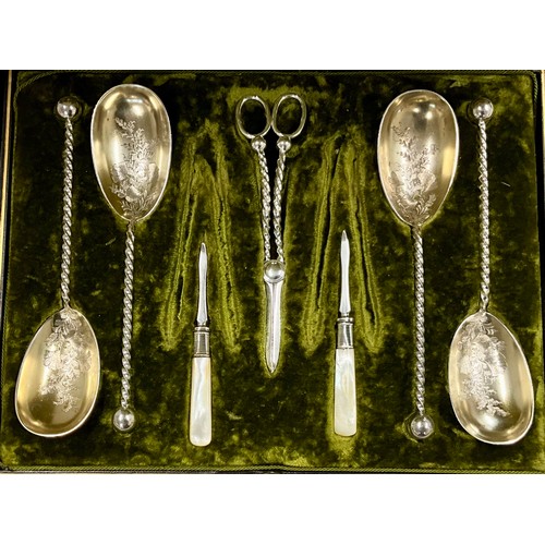 306 - ITALIAN SILVER PLATED DESSERT CUTLERY SETS C.1900