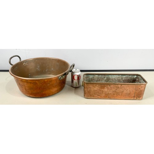 325 - COPPER JAM PAN WITH A COPPER TROUGH