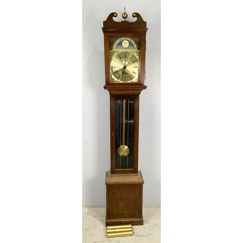 249 - MODERN LONG CASE CLOCK WITH MOON PHASE TO ARCH