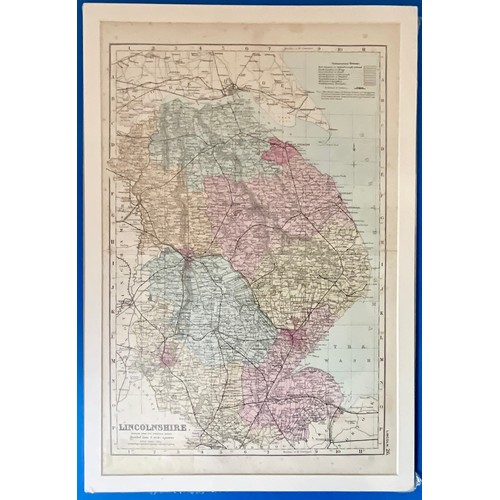 65 - MAP PRINTS OF THE UK, COUNTIES AND CITIES INC. LEICS, LINCOLN, NORTHANTS, HUNTINGDON, MANCHESTER, BI... 