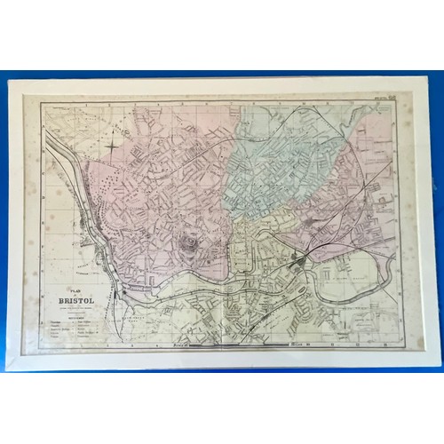 65 - MAP PRINTS OF THE UK, COUNTIES AND CITIES INC. LEICS, LINCOLN, NORTHANTS, HUNTINGDON, MANCHESTER, BI... 