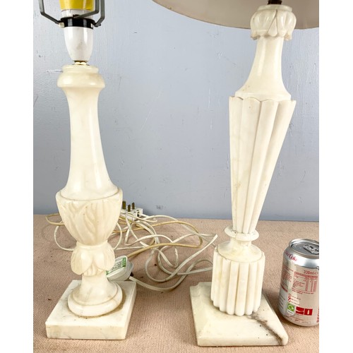 275 - 2 ALABASTER / MARBLE TABLE LAMPS