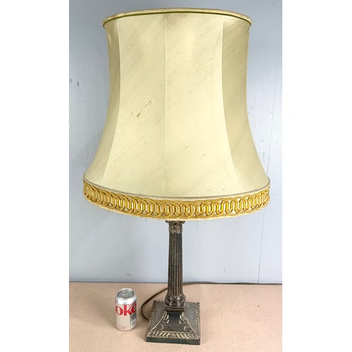 261 - SILVER PLATED CORINTHIAN COLUMN TABLE LAMP