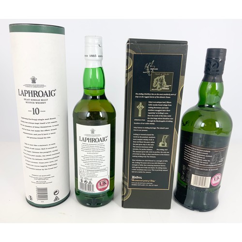 29 - LAPHROAIG, ISLAY SINGLE MALT SCOTCH WHISKY AND AN ARDBEG 10 YEAR OLD SCOTCH, BOTH IN PRESENTATION BO... 