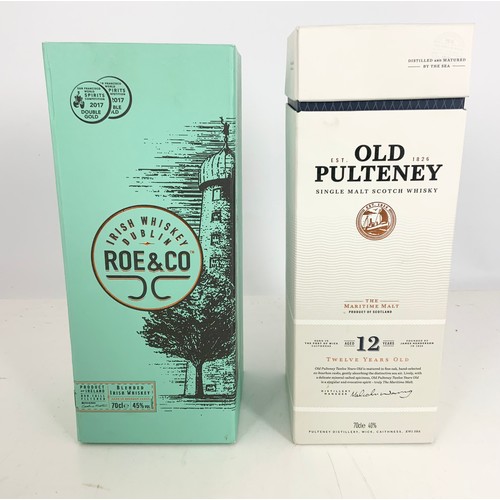 22 - ROE & CO IRISH WHISKEY, DUBLIN AND OLD PULTENEY 12 YEAR OLD MALT, BOTH IN PRESENTATION BOXES