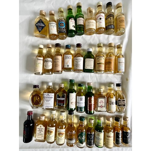 49 - 38 SCOTCH WHISKY MINIATURES INCLUDING - AUCHENTOSHAN 12 YRS/HOUS OF COMMONS 12YRS/BALVENIE 10 YRS