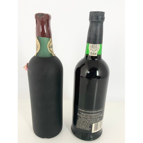 145 - 2 BOTTLES PORT, TAYLORS 1979 BOTTLED IN 1985 AND TAYLORS BOTTLED IN 1973