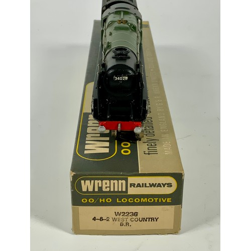 437 - WRENN RAILWAYS, W2236/8 4-6-2 WEST COUNTRY IN BR LIVERY, 34028 EDDYSTONE, NO PACKER NUMBER (note EDD... 