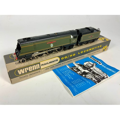 438 - WRENN RAILWAYS, BOXED W2265 4-6-2 WINSTON CHURCHILL BR GREEN, PACKER NO 2 IN RED ON BASE.