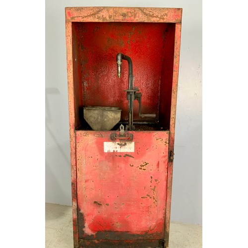 18 - VINTAGE OIL CABINET, PUMP & DISPENSER