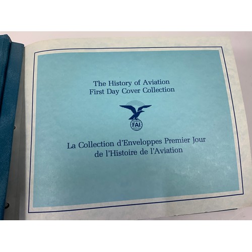 641 - STAMP INTEREST, AN ALBUM OF THE HISTORY OF AVIATION, FIRST DAY COVER COLLECTION