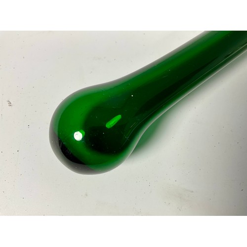 207 - GREEN COLOURED GLASS CANE. Approx. 87cm long