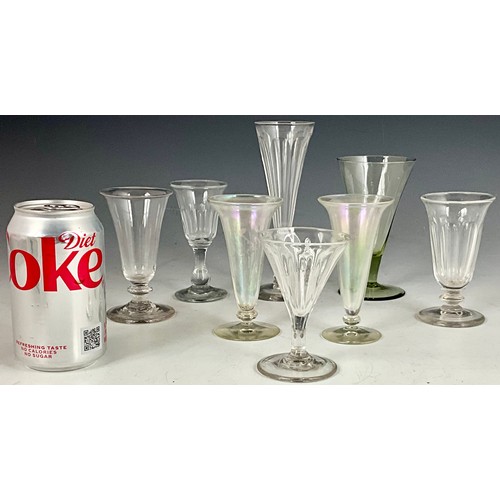 235 - QUANTITY OF 19TH CENTURY DRINKING GLASSES WITH TRUMPET BOWLS