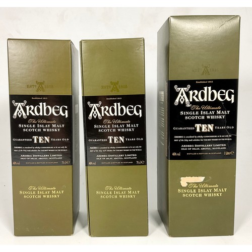 83 - 3 BOTTLES ARDBEG- 1 100CL- ALL 10 YEARS