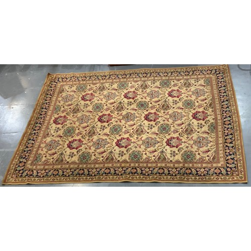 744 - LARGE WOOLEN CARPET WITH FLORAL PATTERN APPROX. 410 X 320 cm