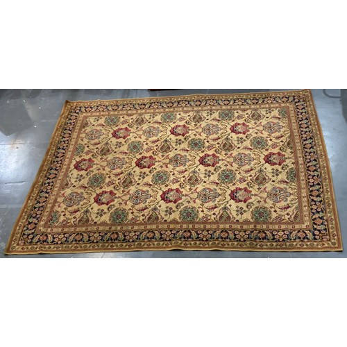 744 - LARGE WOOLEN CARPET WITH FLORAL PATTERN APPROX. 410 X 320 cm