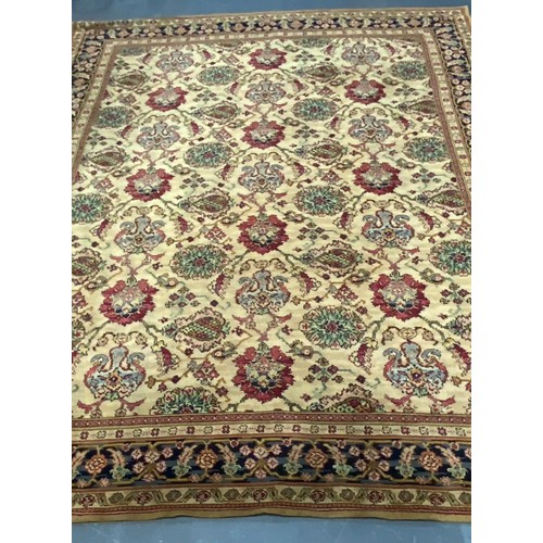 744 - LARGE WOOLEN CARPET WITH FLORAL PATTERN APPROX. 410 X 320 cm