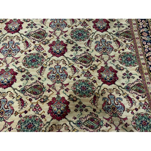 744 - LARGE WOOLEN CARPET WITH FLORAL PATTERN APPROX. 410 X 320 cm