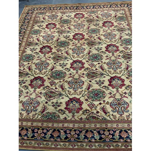 744 - LARGE WOOLEN CARPET WITH FLORAL PATTERN APPROX. 410 X 320 cm