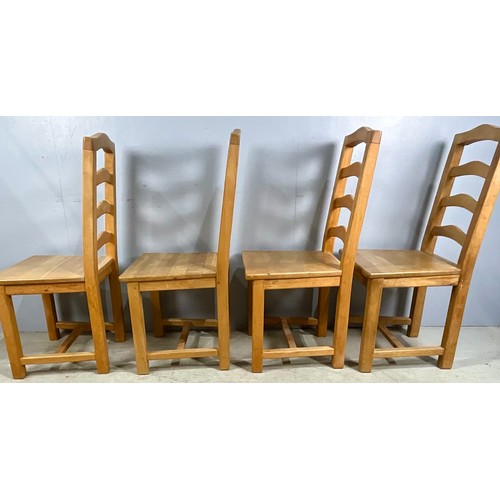 727 - SOLID PINE LADDERBACK CHAIRS - SET OF 4